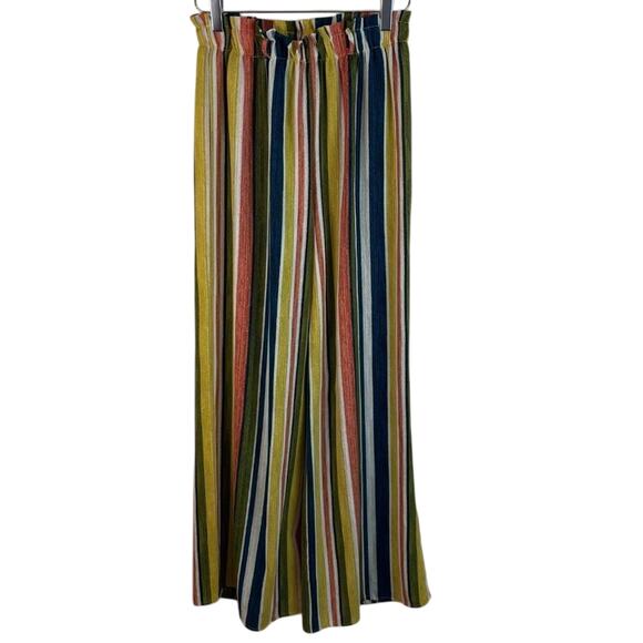 Boho Multicolor Stripe Pants Size Medium - Picture 1 of 8